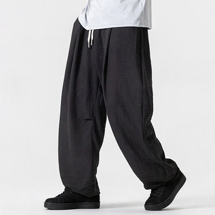 Buddha Stones Pantaloni lunghi da uomo a gamba dritta, minimalisti, con coulisse, tinta unita, per primavera/estate, casual ed eleganti, con tasca. - image 42
