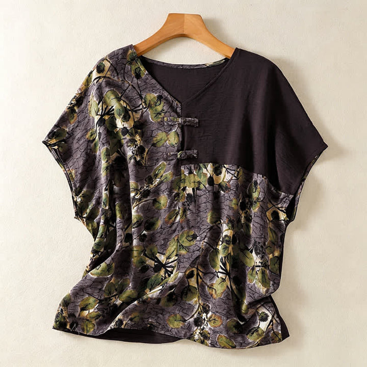 Buddha Stones Camicie estive casual vintage da donna in stile Tang con stampa floreale e girasoli. - Siena - US4, UK/AU8, EU36-44 (F) - image 9