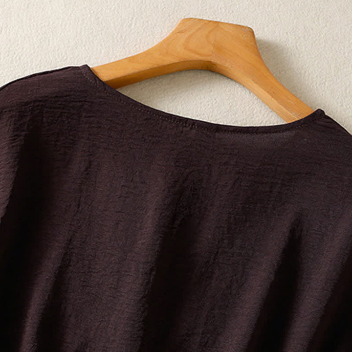 Buddha Stones Camicie estive casual vintage da donna in stile Tang con stampa floreale e girasoli. - image 12