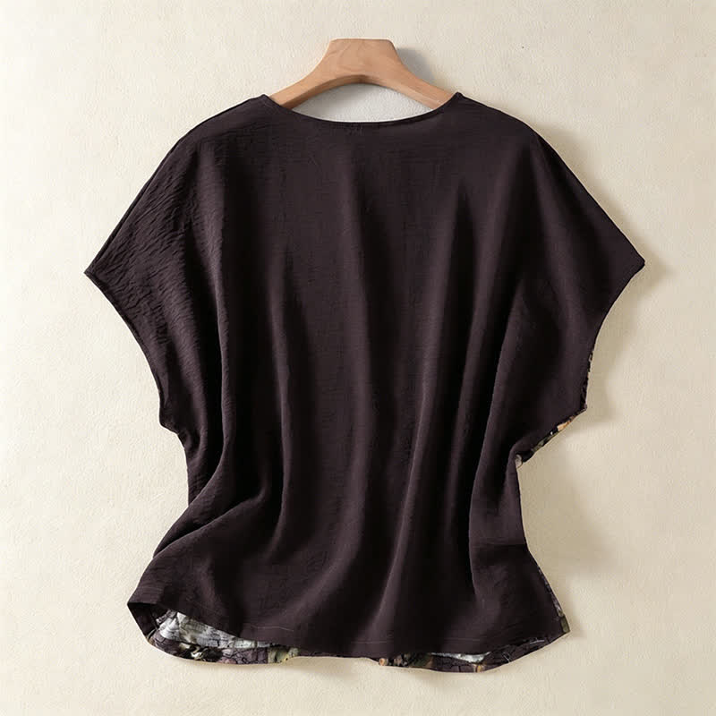 Buddha Stones Camicie estive casual vintage da donna in stile Tang con stampa floreale e girasoli. - image 10