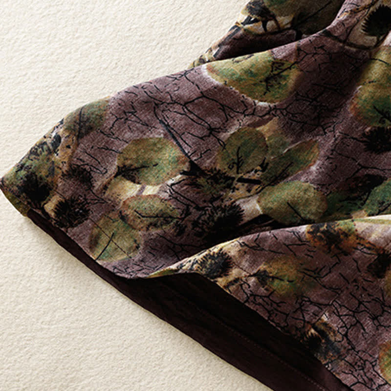 Buddha Stones Camicie estive casual vintage da donna in stile Tang con stampa floreale e girasoli. - image 15
