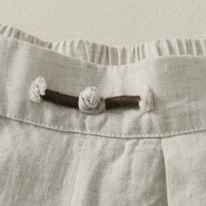 Buddha Stones Pantaloni corti estivi casual minimalisti a tinta unita, pantaloni harem da donna a pieghe con tasche - image 4