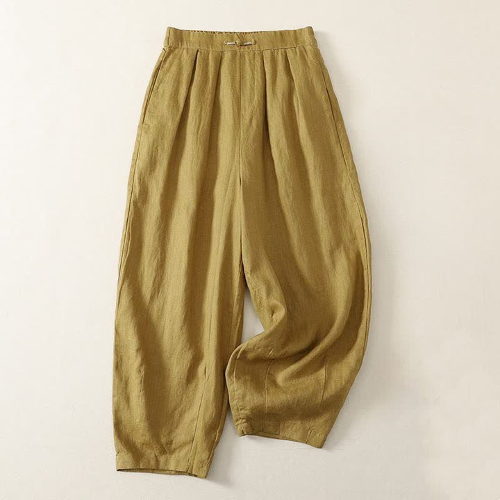 Buddha Stones Pantaloni corti estivi casual minimalisti a tinta unita, pantaloni harem da donna a pieghe con tasche - Cachi - US8-10, UK/AU12-14, EU40-42 (2XL) - image 17