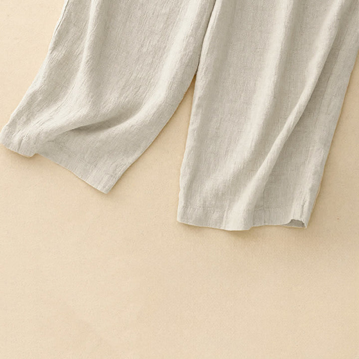 Buddha Stones Pantaloni estivi casual minimalisti con coulisse, tinta unita, alla caviglia, da donna, a gamba dritta con tasche. - image 12