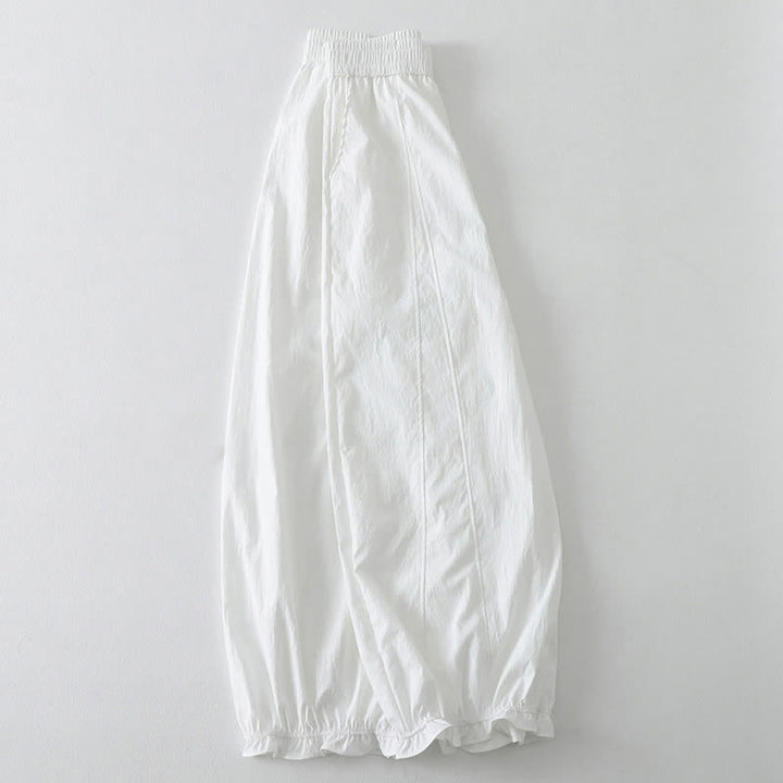 Buddha Stones Pantaloni estivi casual minimalisti a tinta unita con orlo a balze, pantaloni harem da donna con tasche - image 14