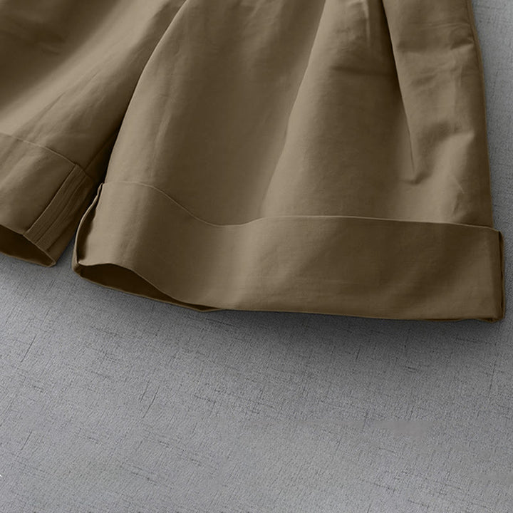 Buddha Stones Pantaloncini da donna estivi minimalisti ed eleganti con cerniera e tasche. - image 8