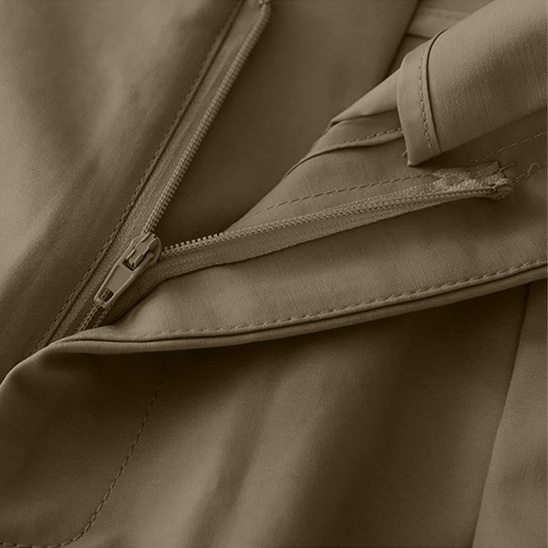 Buddha Stones Pantaloncini da donna estivi minimalisti ed eleganti con cerniera e tasche. - image 4