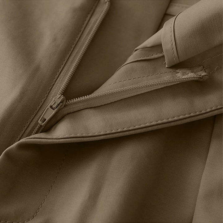 Buddha Stones Pantaloncini da donna estivi minimalisti ed eleganti con cerniera e tasche. - image 4