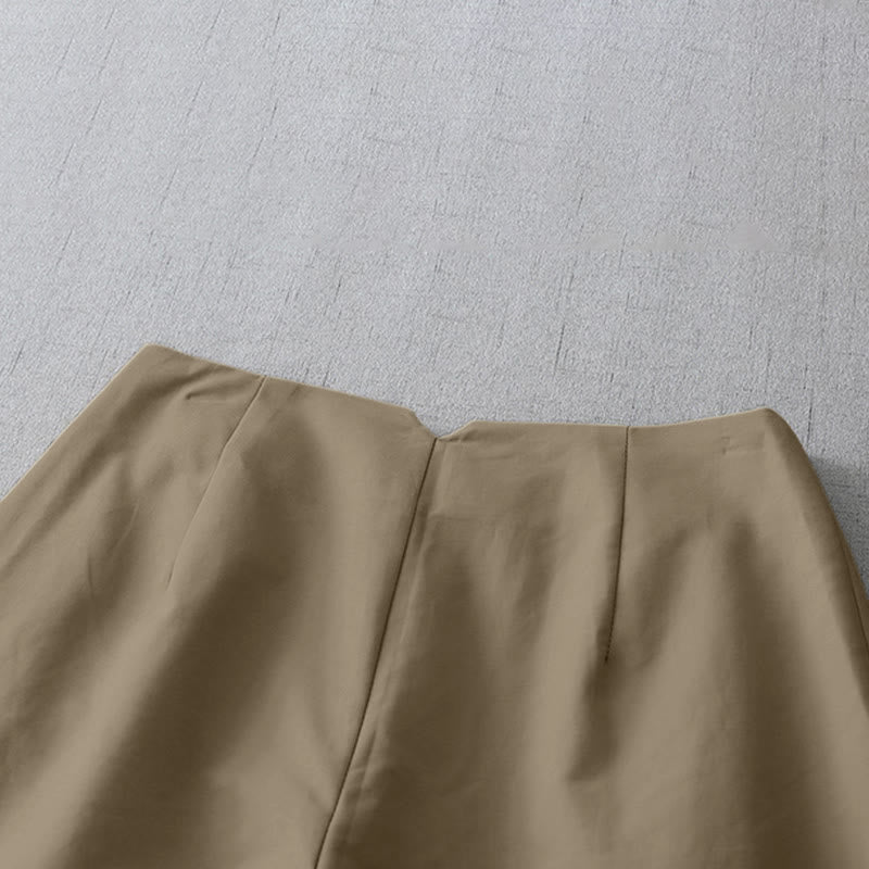 Buddha Stones Pantaloncini da donna estivi minimalisti ed eleganti con cerniera e tasche. - image 3