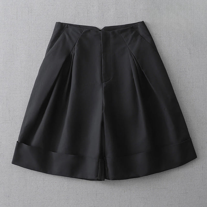 Buddha Stones Pantaloncini da donna estivi minimalisti ed eleganti con cerniera e tasche. - Nero - US8-10, UK/AU12-14, EU40-42 (2XL) - image 10
