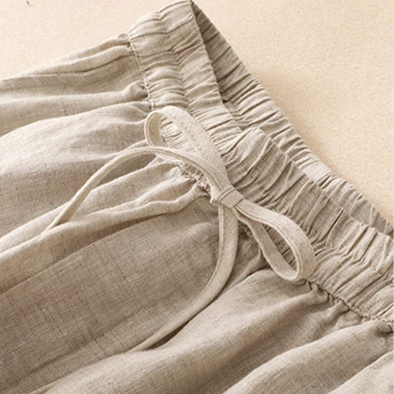 Buddha Stones Pantaloncini da donna estivi casual, minimalisti, con coulisse, ricami, linee ondulate e motivi geometrici, con tasche. - image 17