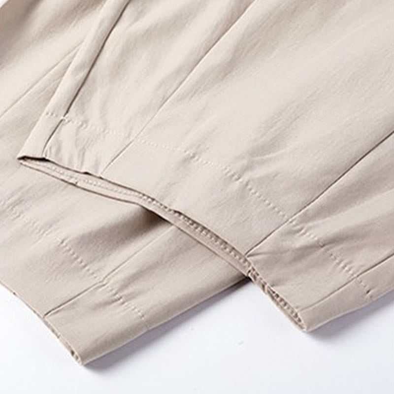 Buddha Stones Pantaloni capri estivi casual minimalisti con coulisse, pantaloni harem da uomo con tasche - image 22