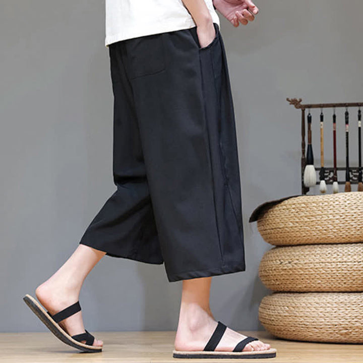 Buddha Stones Pantaloni corti da uomo estivi casual minimalisti con coulisse, tinta unita e tasca - image 17