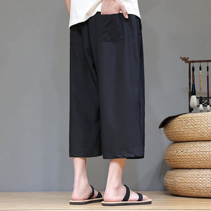 Buddha Stones Pantaloni corti da uomo estivi casual minimalisti con coulisse, tinta unita e tasca - image 16