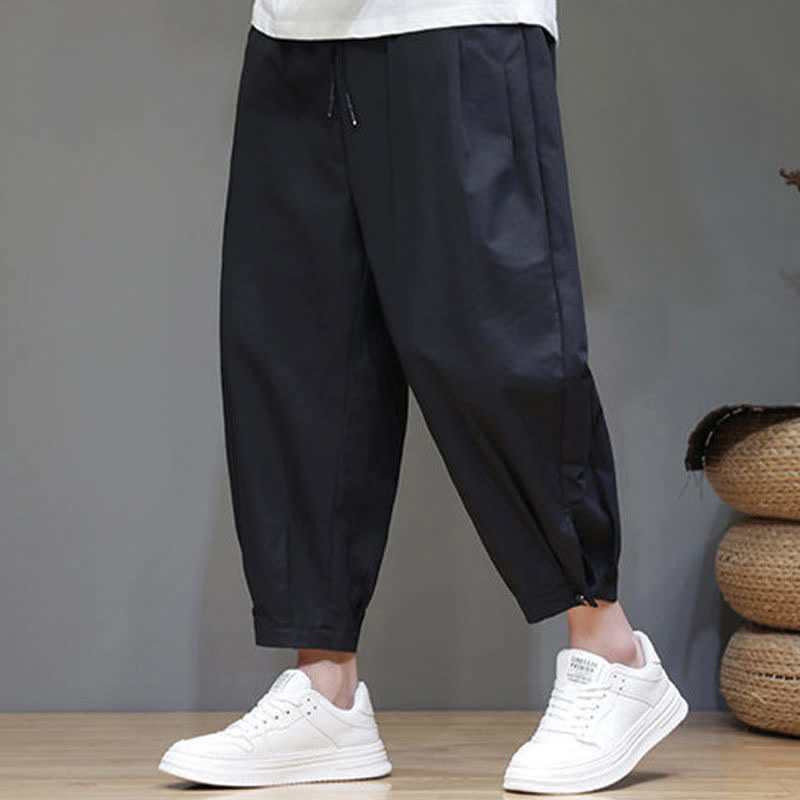 Buddha Stones Pantaloni corti da uomo estivi casual minimalisti con coulisse, tinta unita e tasca - image 8