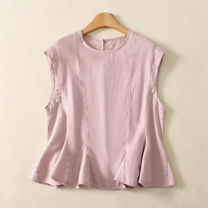Buddha Stones Canotta estiva casual ed elegante da donna, senza maniche. - Rosa chiaro - US8-10, UK/AU12-14, EU40-42 (2XL) - image 4