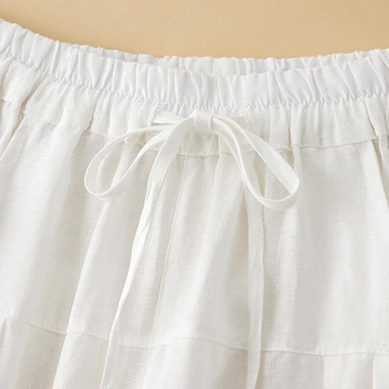 Buddha Stones Pantaloni estivi casual minimalisti con coulisse, tinta unita, alla caviglia, pantaloni harem da donna con tasca - image 13