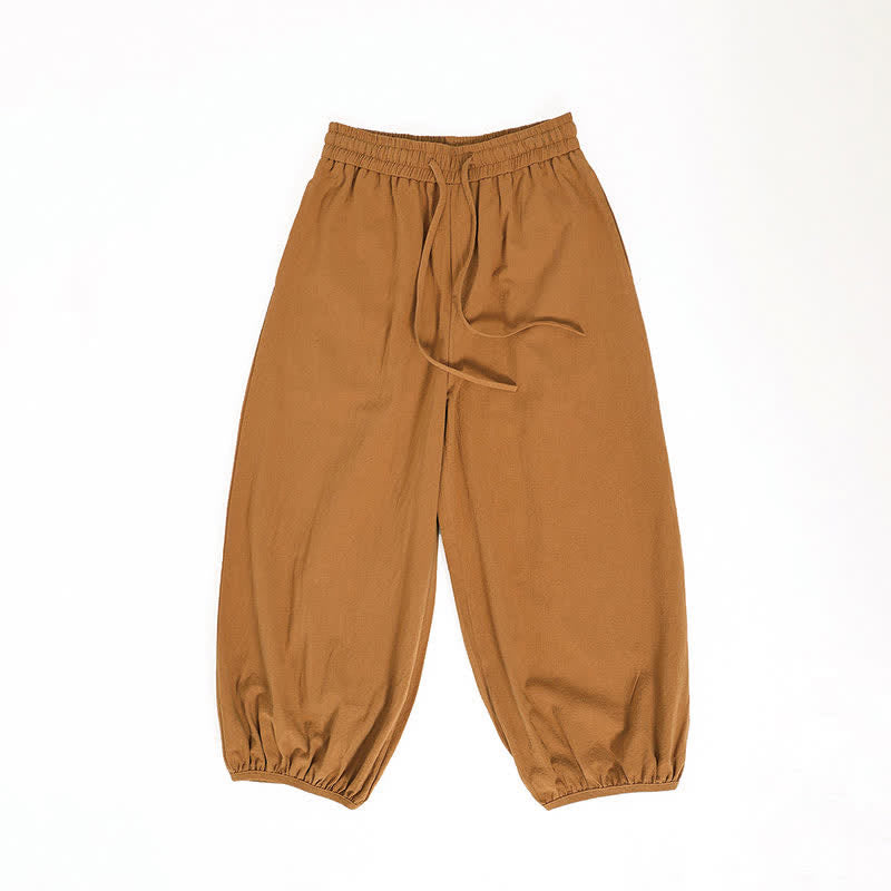 Buddha Stones Pantaloni harem da uomo estivi, casual, con coulisse e tasche, modello corto, stile Tang. - image 23