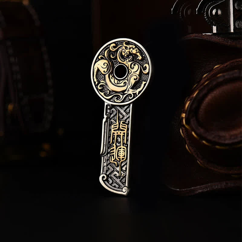 Buddha Stones Collana con ciondolo a moneta vintage "Rame Dragon Strength" - image 4