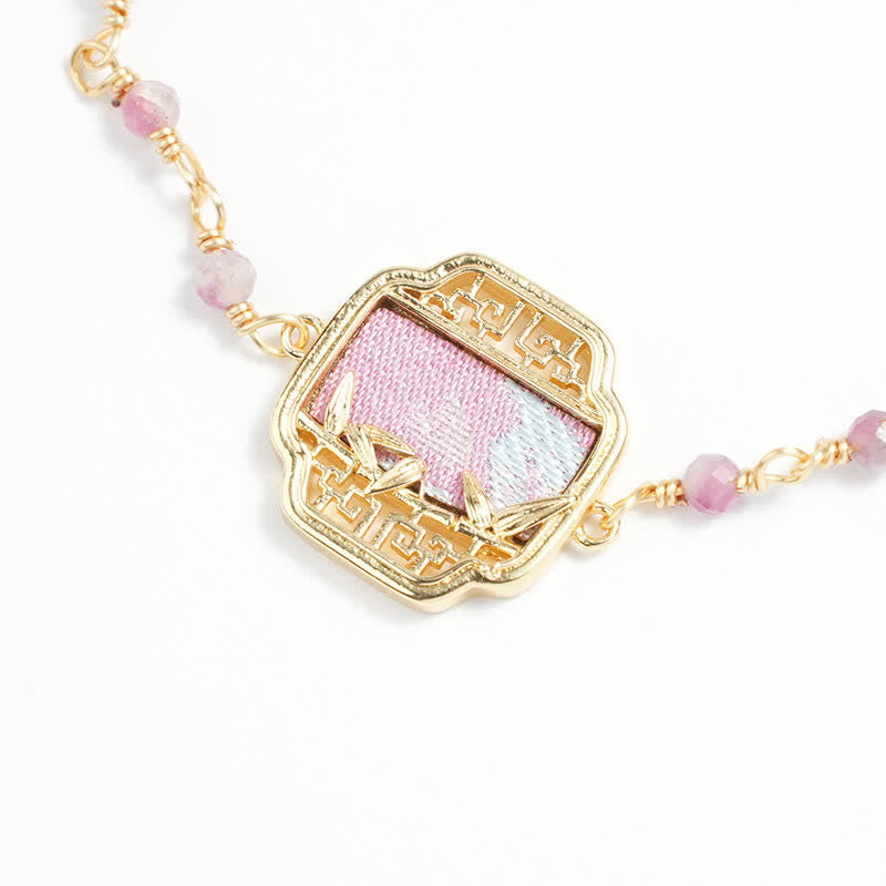 Buddha Stones Bracciale Neo Chinese con ciondolo broccato Pearl Purity Song. - image 3