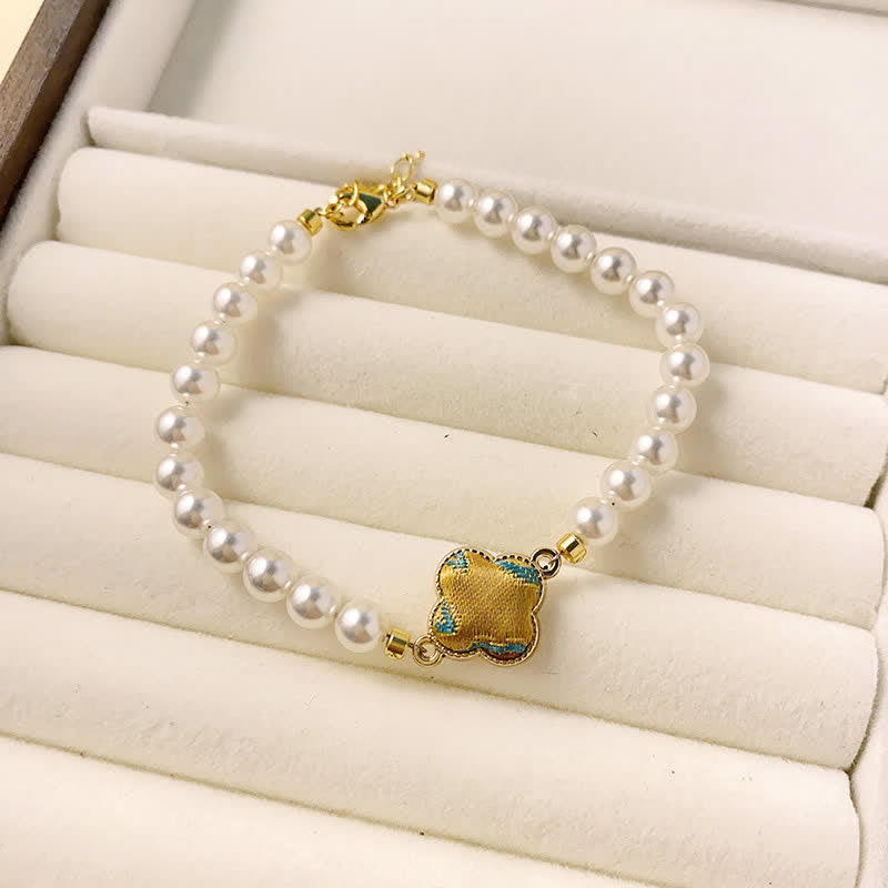 Buddha Stones Braccialetto cinese Pearl Song Brocade Clover Purity - Oro Verde (stessa tonalità di colore, motivo variabile) - image 11
