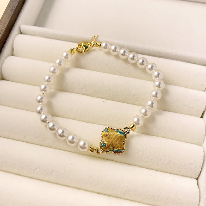 Buddha Stones Braccialetto cinese Pearl Song Brocade Clover Purity - Oro Verde (stessa tonalità di colore, motivo variabile) - image 11