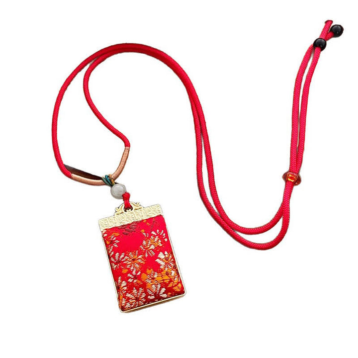 Buddha Stones Collana rettangolare intrecciata Song Brocade con motivo floreale Harmony - image 6