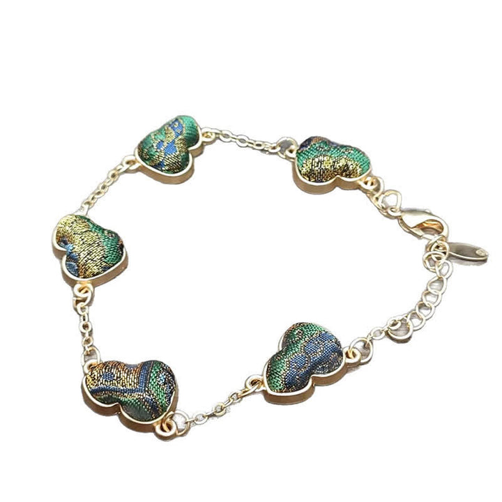 Buddha Stones Braccialetto vintage cinese Song Brocade Zucca Increspature d'acqua Buona fortuna - image 7