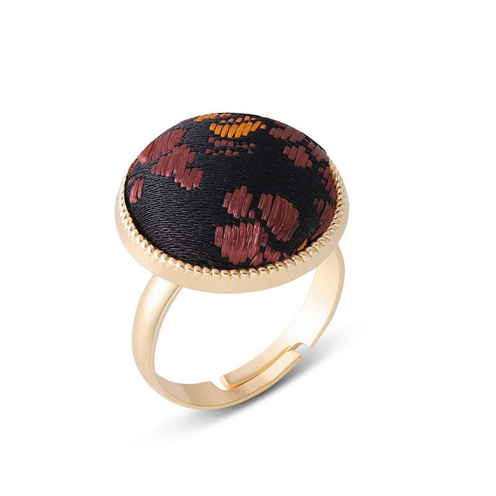 Buddha Stones Anello rotondo elegante con ricamo in broccato Song - Nero (stessa tonalità di colore – la fantasia può variare) - image 15