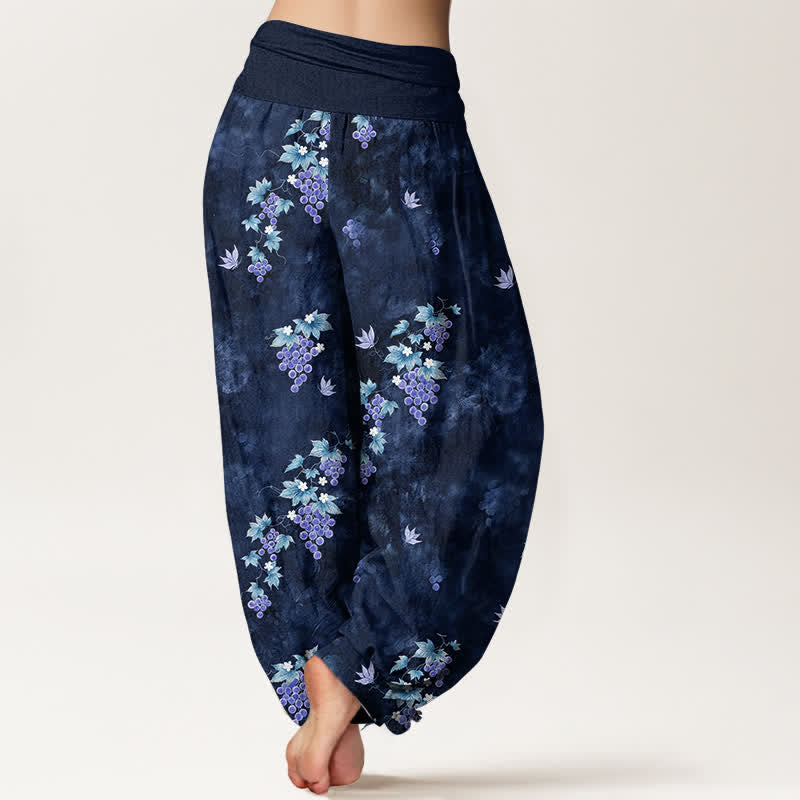 Buddha Stones Pantaloni harem da donna in cotone con motivo vintage a vite e elastico in vita. - image 6