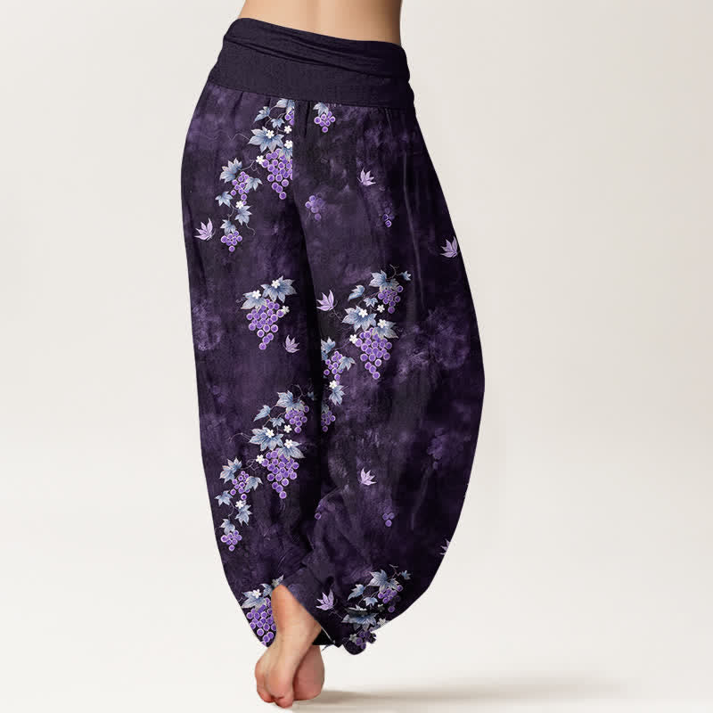 Buddha Stones Pantaloni harem da donna in cotone con motivo vintage a vite e elastico in vita. - image 9