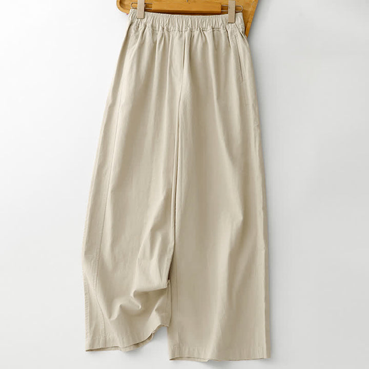 Buddha Stones Pantaloni corti da donna a gamba larga, minimalisti, tinta unita, per primavera/estate, casual ed eleganti, con tasche. - Biancheria - US12, UK/AU16, EU44 (2XL) - image 0