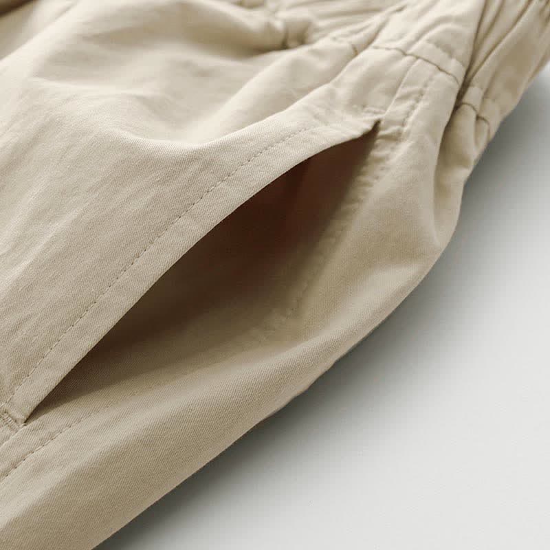 Buddha Stones Pantaloni corti da donna a gamba larga, minimalisti, tinta unita, per primavera/estate, casual ed eleganti, con tasche. - image 5