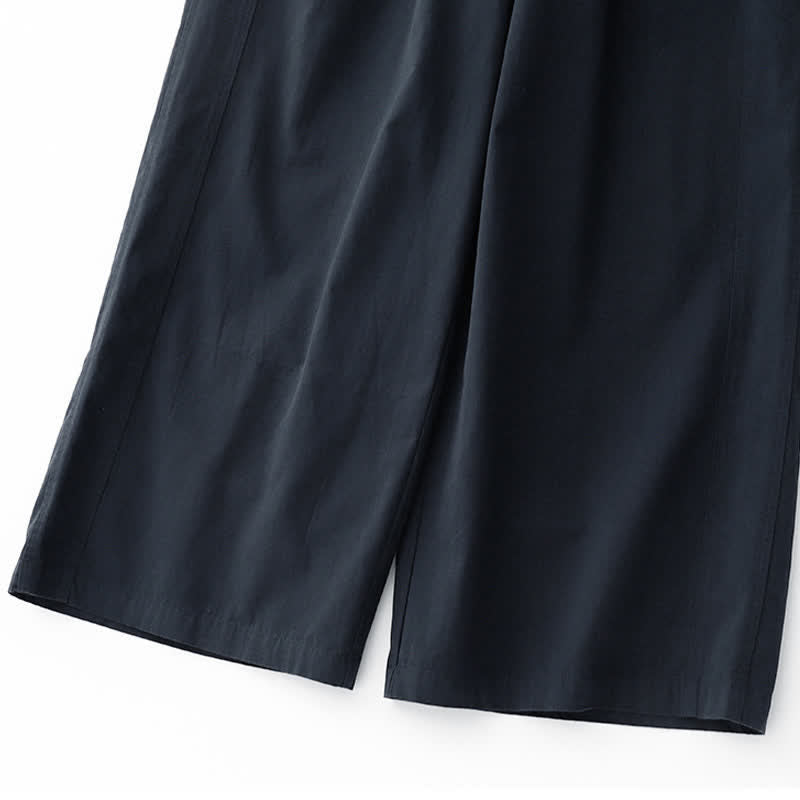 Buddha Stones Pantaloni corti da donna a gamba larga, minimalisti, tinta unita, per primavera/estate, casual ed eleganti, con tasche. - image 12