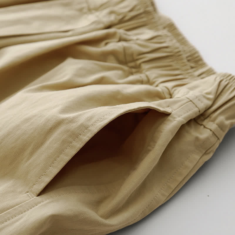 Buddha Stones Pantaloni corti da donna a gamba larga, minimalisti, tinta unita, per primavera/estate, casual ed eleganti, con tasche. - image 17