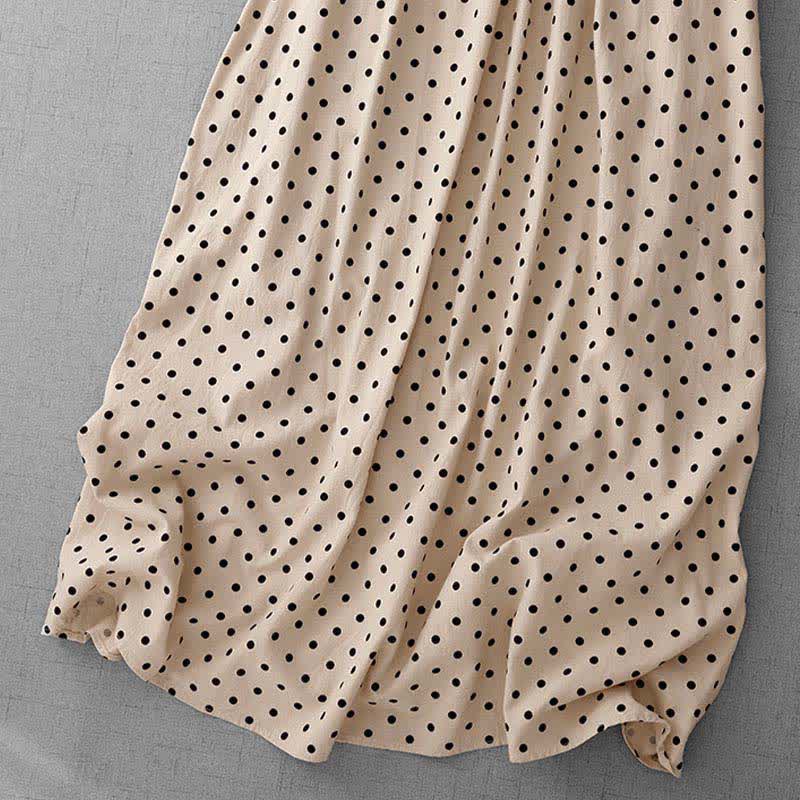 Buddha Stones Abito estivo da donna senza maniche a pois in stile vintage - image 3