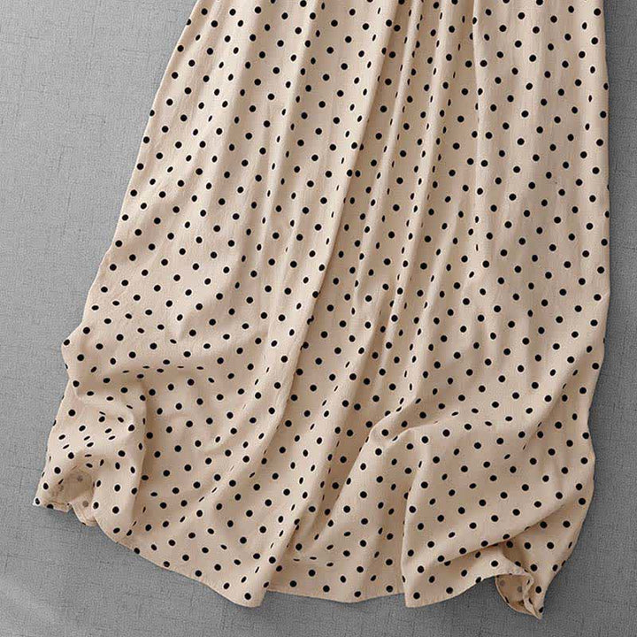 Buddha Stones Abito estivo da donna senza maniche a pois in stile vintage - image 3