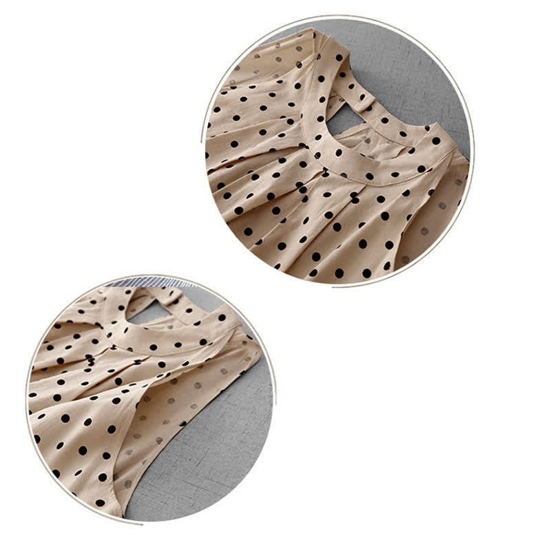 Buddha Stones Abito estivo da donna senza maniche a pois in stile vintage - image 9