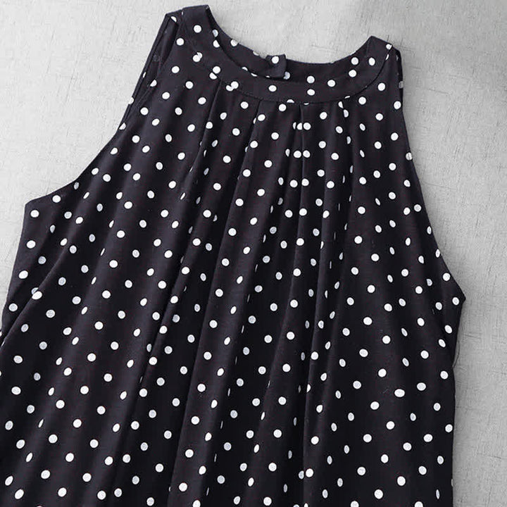 Buddha Stones Abito estivo da donna senza maniche a pois in stile vintage - image 11