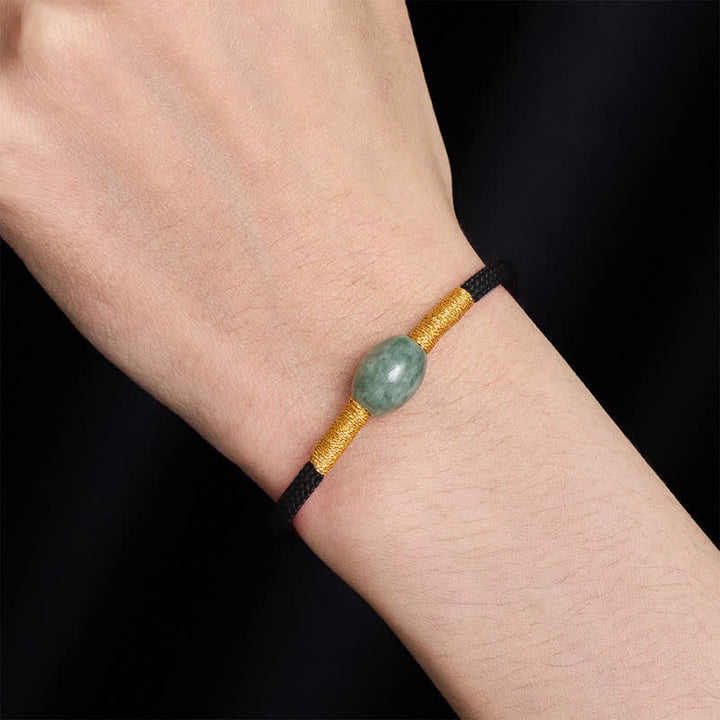 Buddha Stones Bracciale protettivo con perline di giada e cordino rosso - image 9