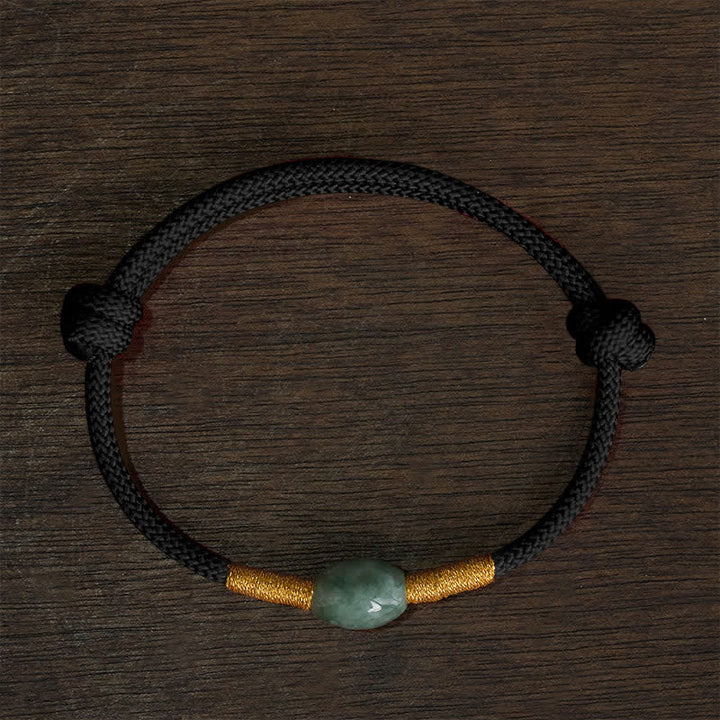 Buddha Stones Bracciale protettivo con perline di giada e cordino rosso - Filo nero - image 8