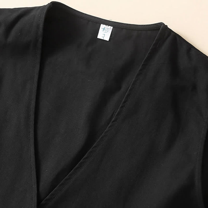 Buddha Stones Camicia senza maniche da donna estiva, casual, minimalista, con bottoni e tasca. - image 24