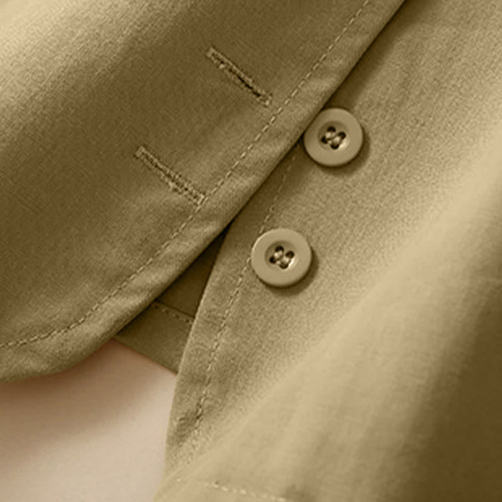 Buddha Stones Camicia senza maniche da donna estiva, casual, minimalista, con bottoni e tasca. - image 12