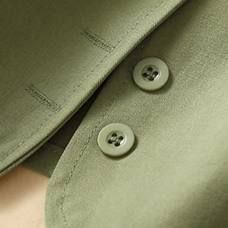 Buddha Stones Camicia senza maniche da donna estiva, casual, minimalista, con bottoni e tasca. - image 21