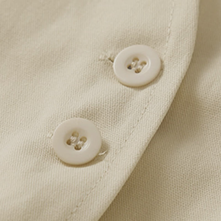 Buddha Stones Camicia senza maniche da donna estiva, casual, minimalista, con bottoni e tasca. - image 4