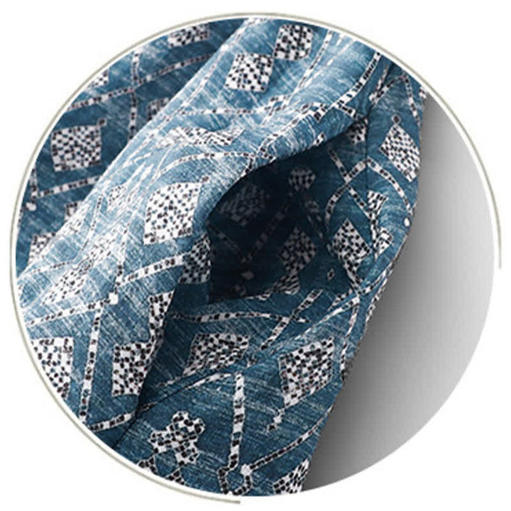 Buddha Stones Abito estivo da donna senza maniche, blu, con coulisse e motivo geometrico, in stile boho, con tasche. - image 7