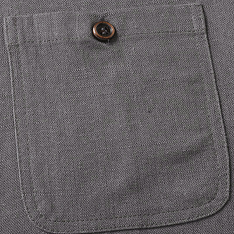 Buddha Stones Completo estivo casual da uomo con camicia a maniche corte, colletto alla coreana e pantaloni con coulisse, con tasche. - image 9