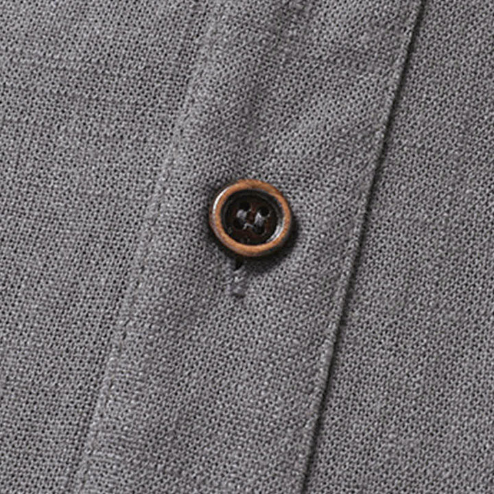 Buddha Stones Completo estivo casual da uomo con camicia a maniche corte, colletto alla coreana e pantaloni con coulisse, con tasche. - image 8