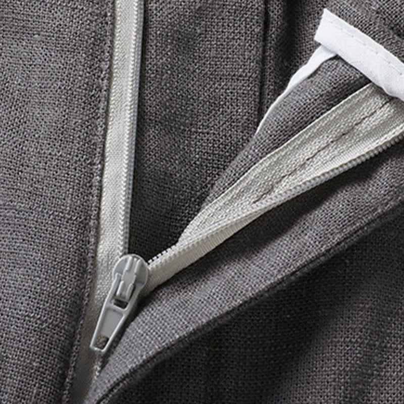 Buddha Stones Completo estivo casual da uomo con camicia a maniche corte, colletto alla coreana e pantaloni con coulisse, con tasche. - image 16