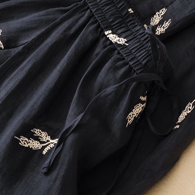 Buddha Stones Pantaloni corti da donna estivi in ​​stile boho casual con stampa floreale e coulisse, gamba larga. - image 7